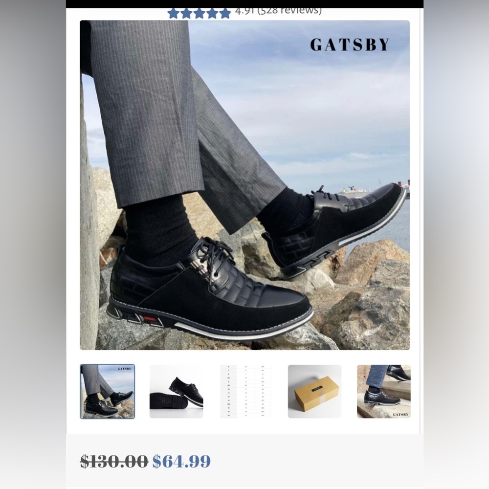 Gatsby Men’s Oxford Derby Orthopedic Leather Shoes